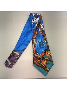 NEW - Halloween Scary Haunted House Ghost Neck Tie Vintage